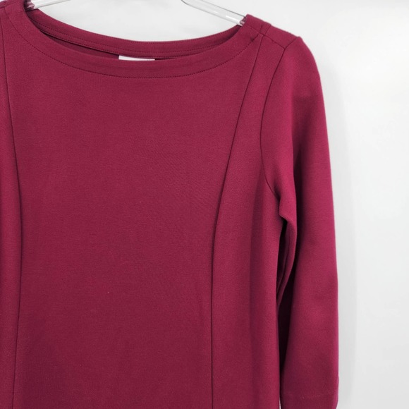 J.Jill Ponte Womens Tunic Top Small Petite Burgundy - Picture 2 of 6